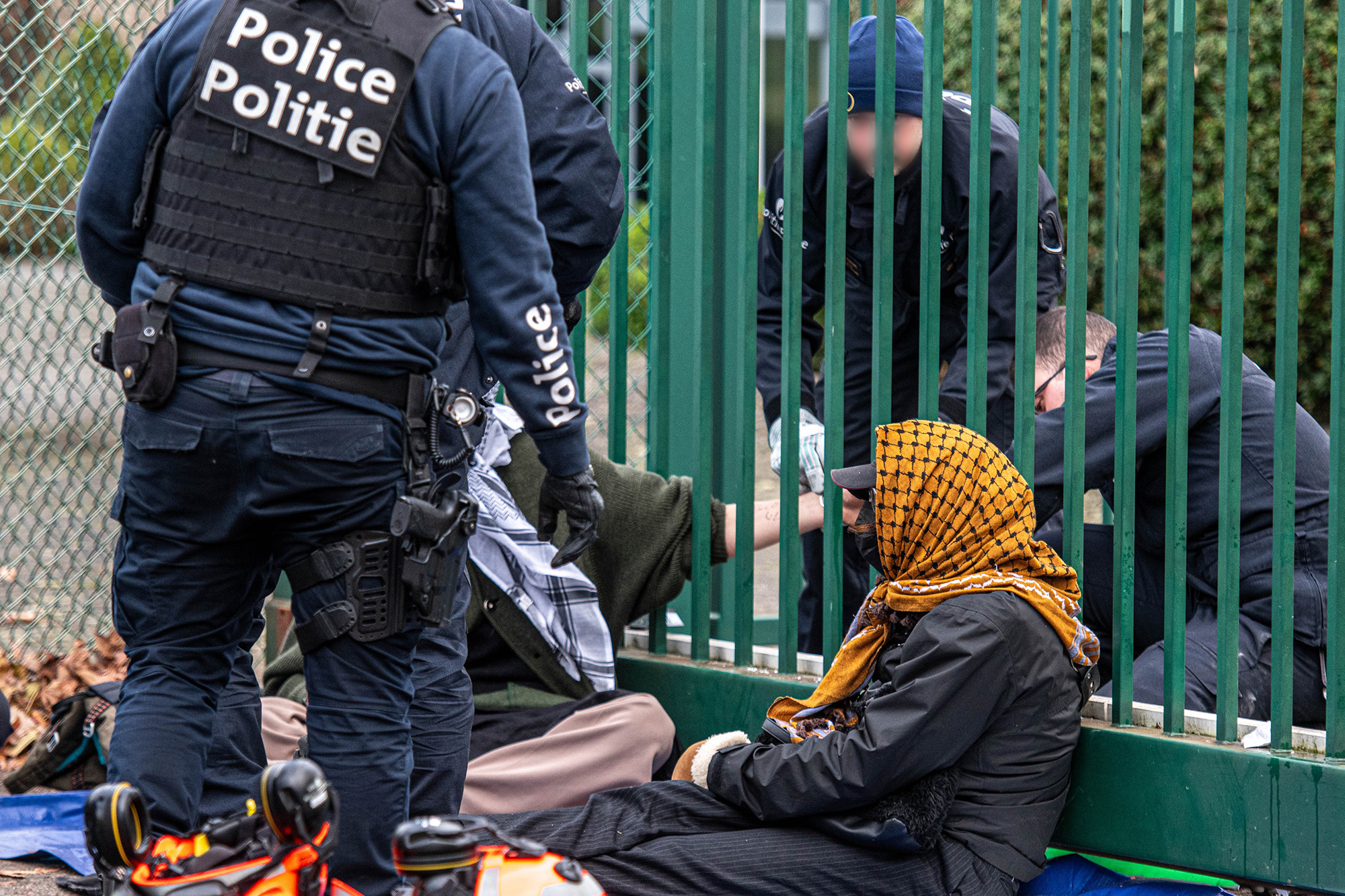 Protestaktion bei OIP im Dezember 2023