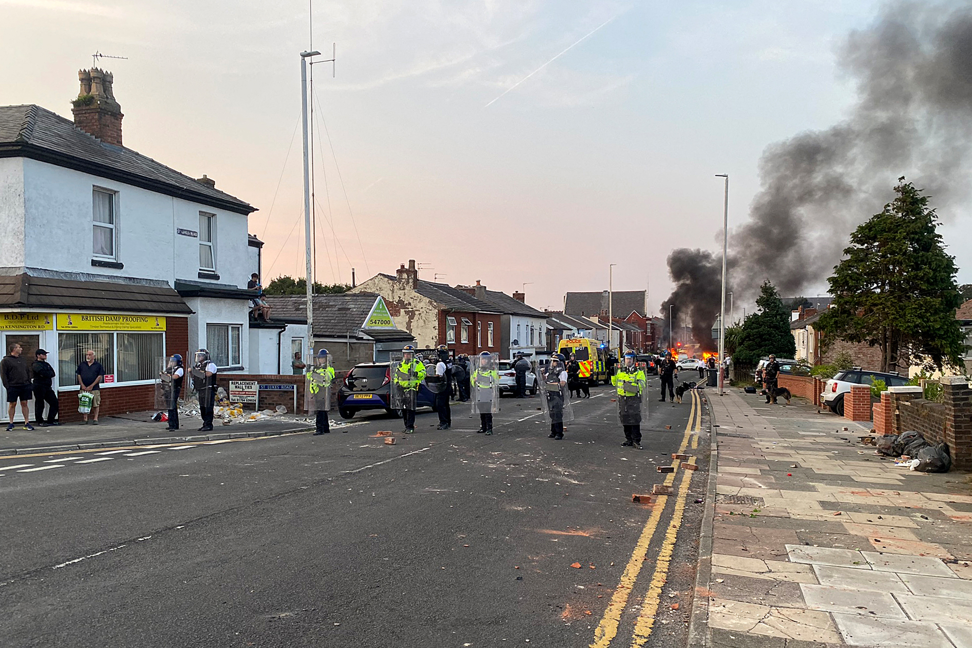 Polizeiabsperrung in der Nähe einer Moschee in Southport