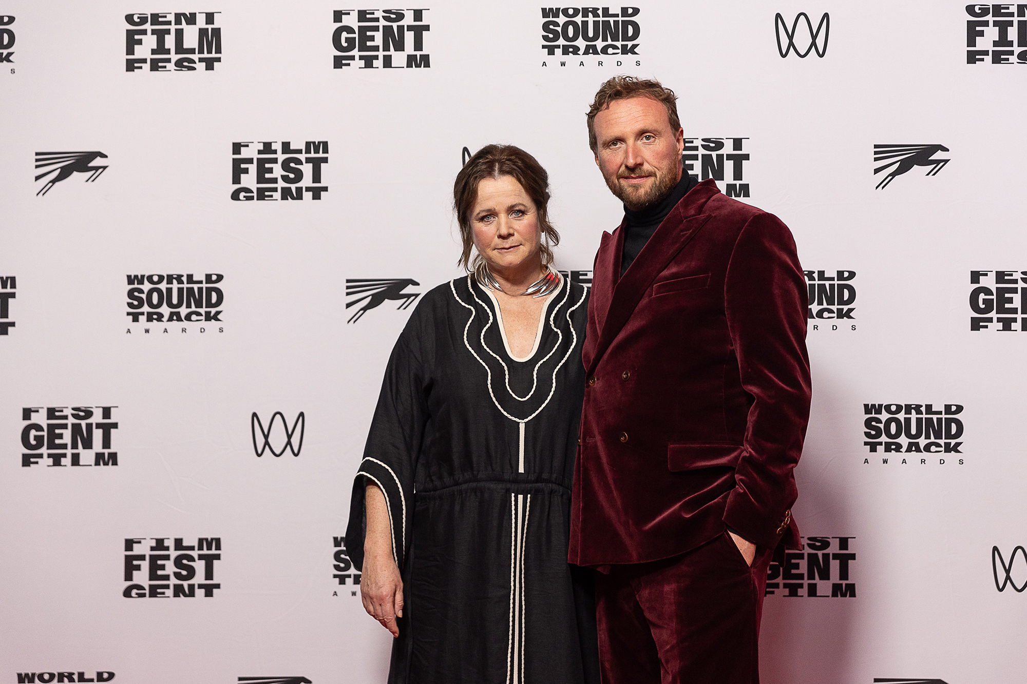 Schauspielerin Emily Watson und Regisseur Tim Milants bei der Eröffnung des Filmfests in Genk