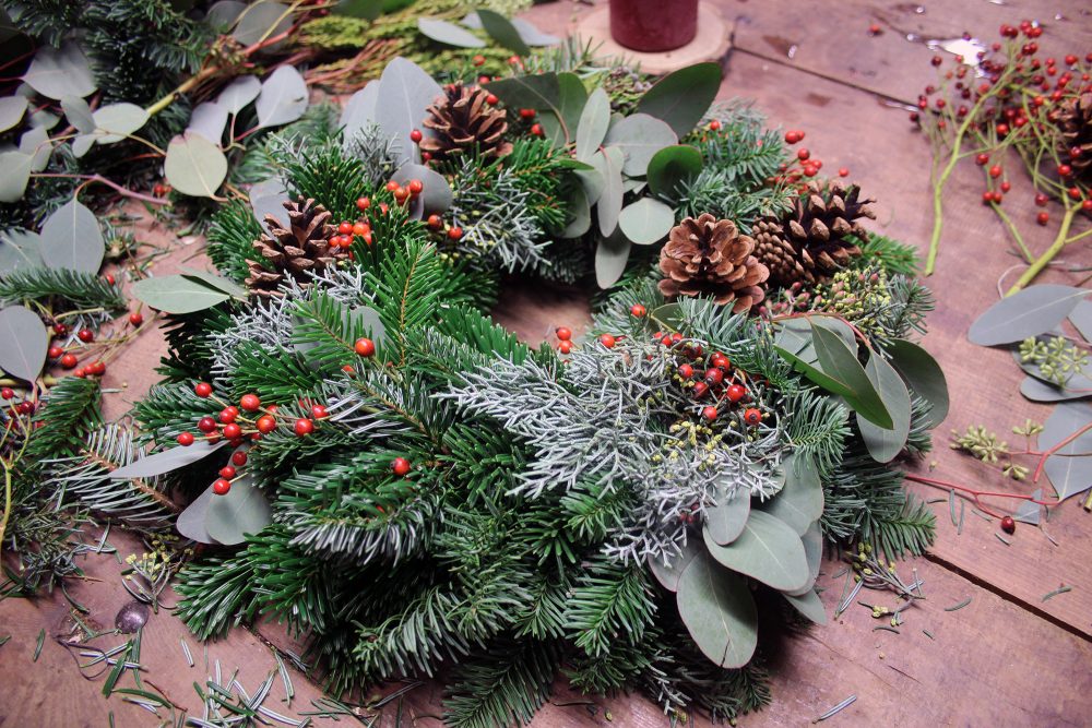 Adventskranz selbst basteln im Atelier von Silke Göbbels im Langesthal