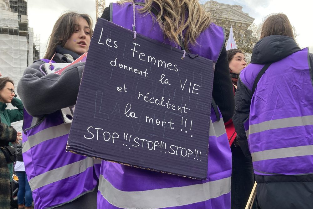 Kundgebung in Brüssel gegen Gewalt an Frauen