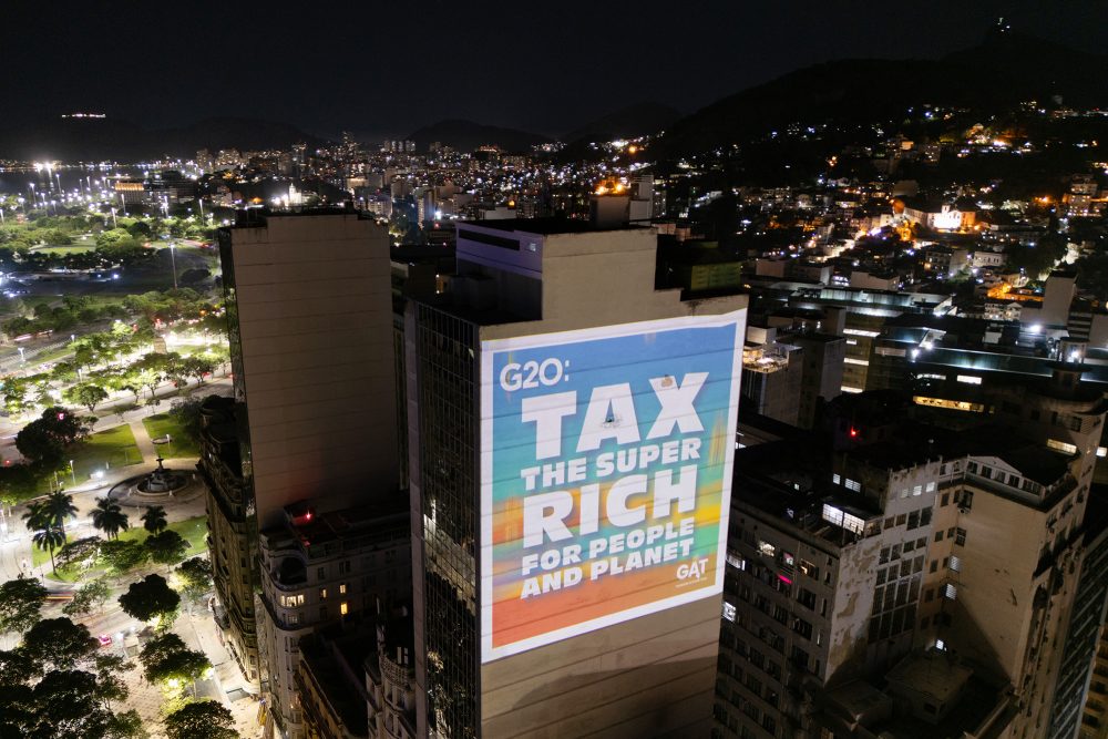 Plakat zum G20-Treffen in Rio de Janeiro