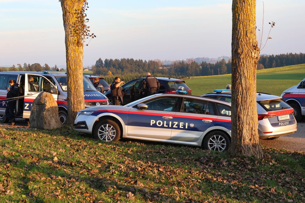 Polizisten haben mit einem Großaufgebot nach dem mutmaßlichen Täter gefahndet und dabei auch mehrere Fahrzeuge angehalten