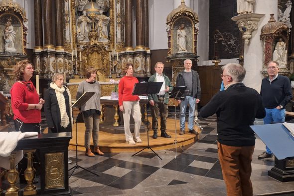 Eine der letzten Proben des Chors "Pro Arte" am 12.11. in der St.-Nikolaus-Kirche in Eupen