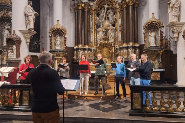 Eine der letzten Proben des Chors "Pro Arte" am 12.11. in der St.-Nikolaus-Kirche in Eupen