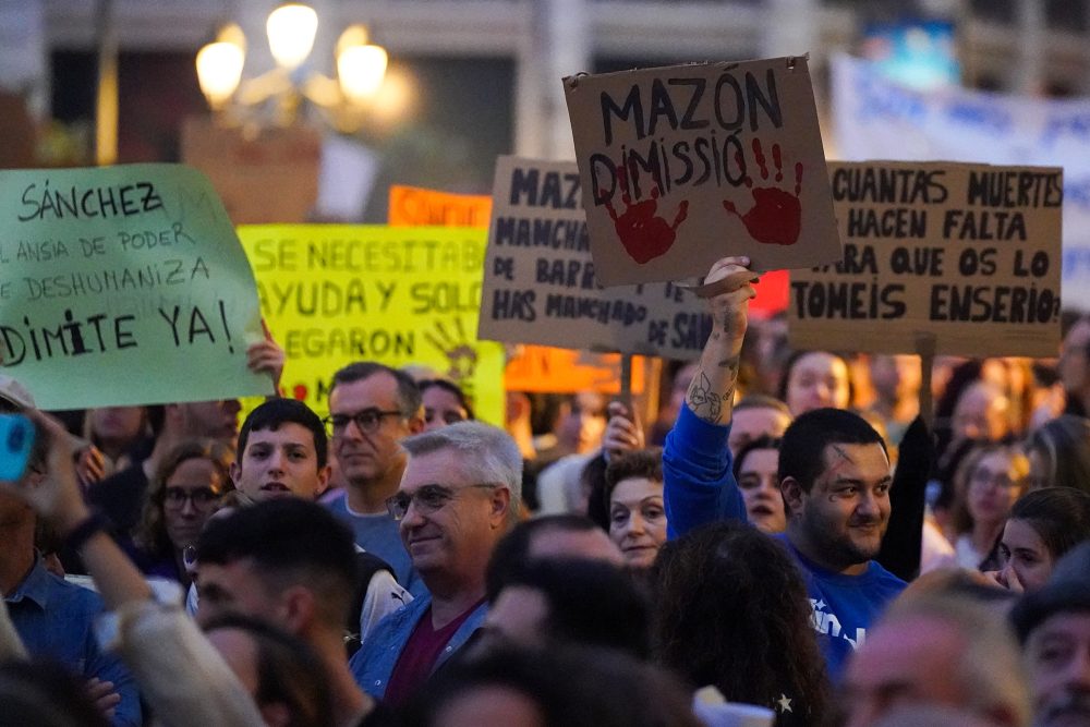 Nach den Überschwemmungen: Demonstration in Valencia