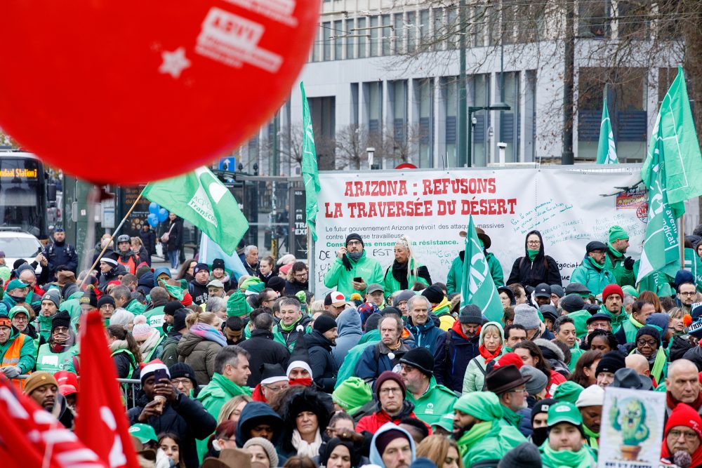 Gewerkschaften protestieren in Brüssel