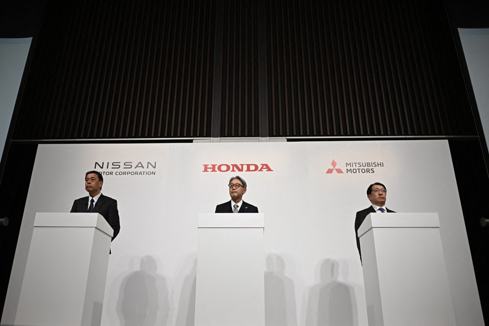 Pressekonferenz von Nissan, Honda und Mitsubishi