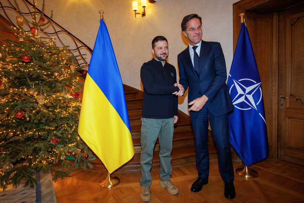 Der ukrainische Präsident Wolodymyr Selenskyj und Nato-Generalsekretär Mark Rutte am Mittwoch in Brüssel