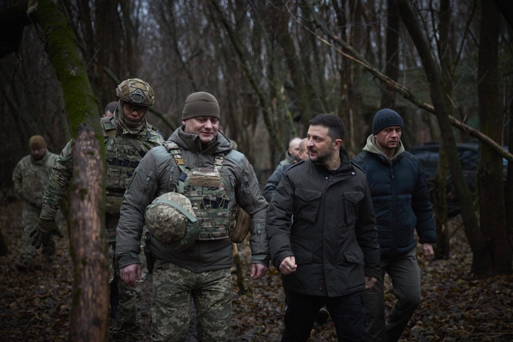 Der ukrainische Präsident Wolodymyr Selenskyj bei einem Besuch in der Region Saporischschja