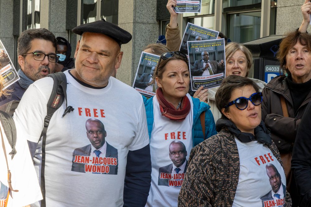 Demonstration für die Freilassung von Jean-Jacques Wondo am 11. Oktober in Brüssel