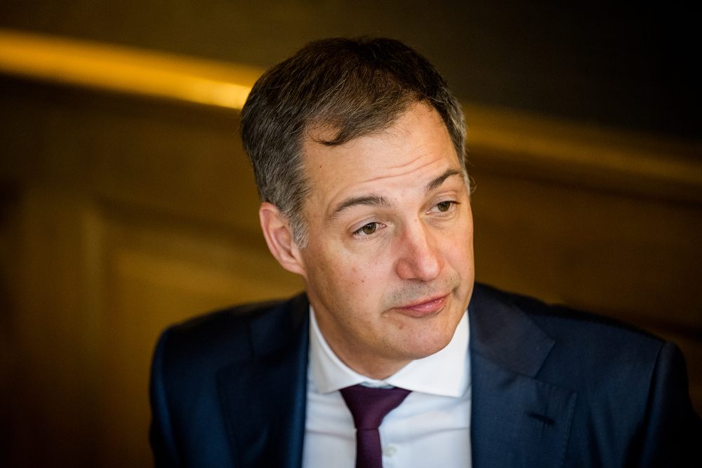 Premier Alexander De Croo bei einem Pressegespräch in Davos