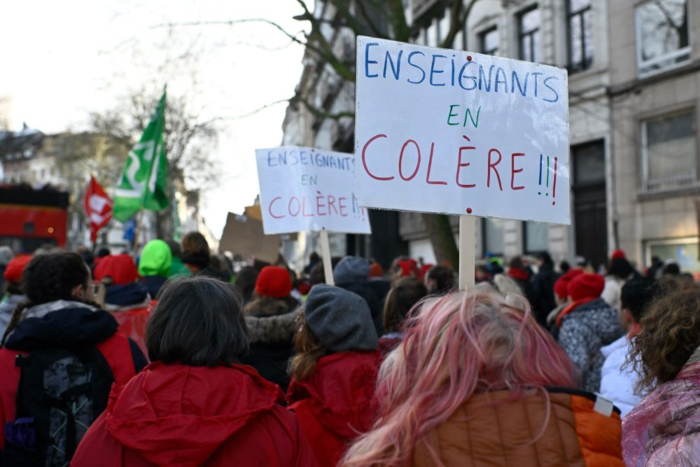 Demonstration der Lehrer in Brüssel