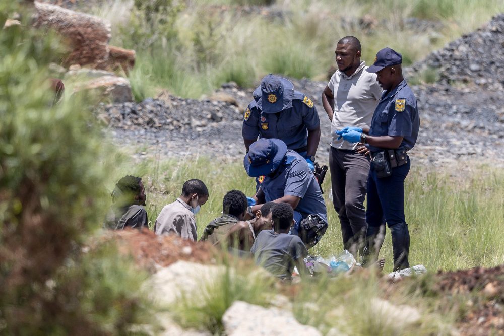 Rettungsaktion Goldmine Südafrika