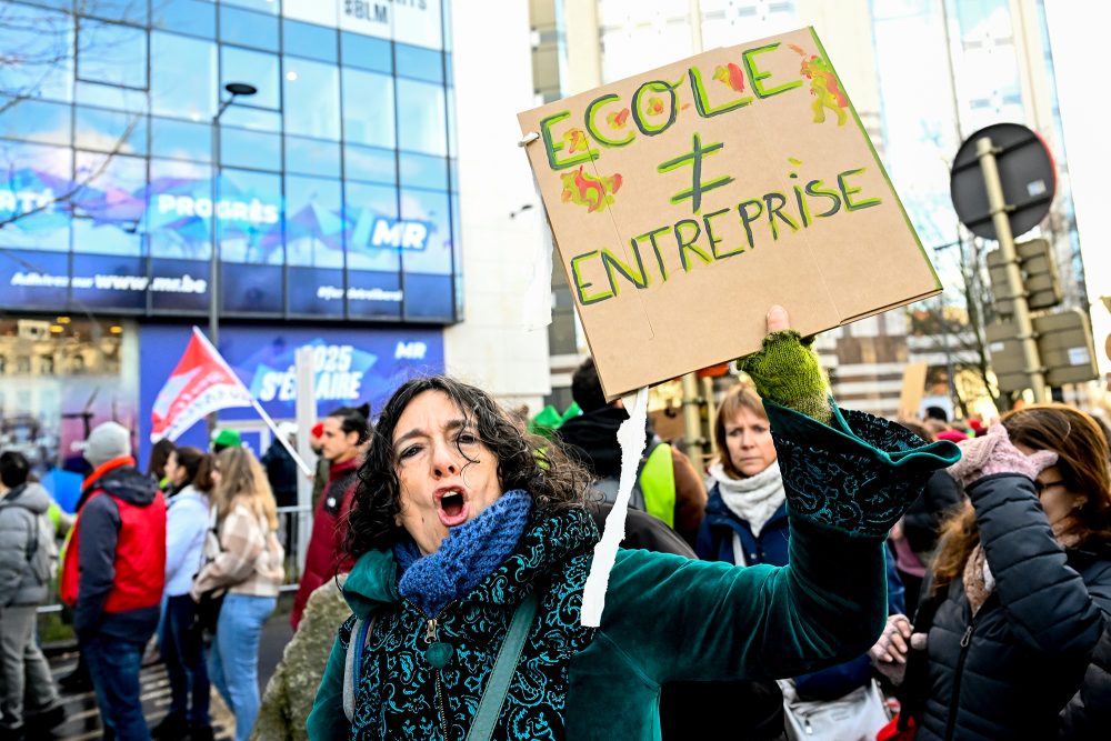 Lehrerstreik in Brüssel