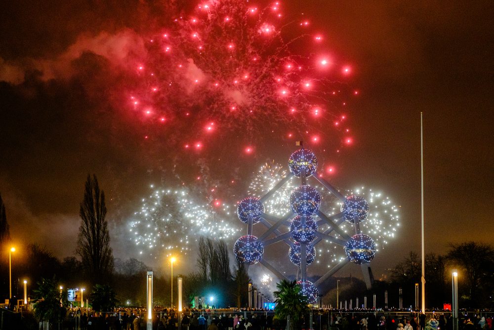 Silvesterfeuerwerk am Brüsseler Atomium