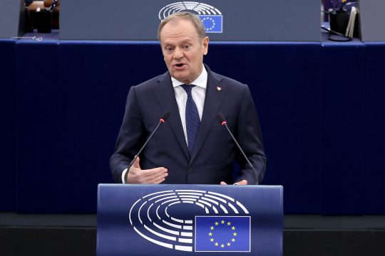Polens Ministerpräsident Donald Tusk im Europaparlament