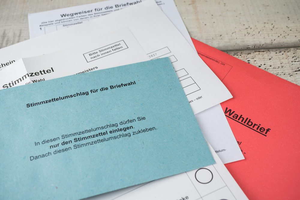 Umschlag für Briefwahl in Deutschland