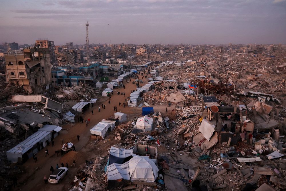 Luftaufnahme vom zerstörten Jabalia im Norden des Gazastreifens