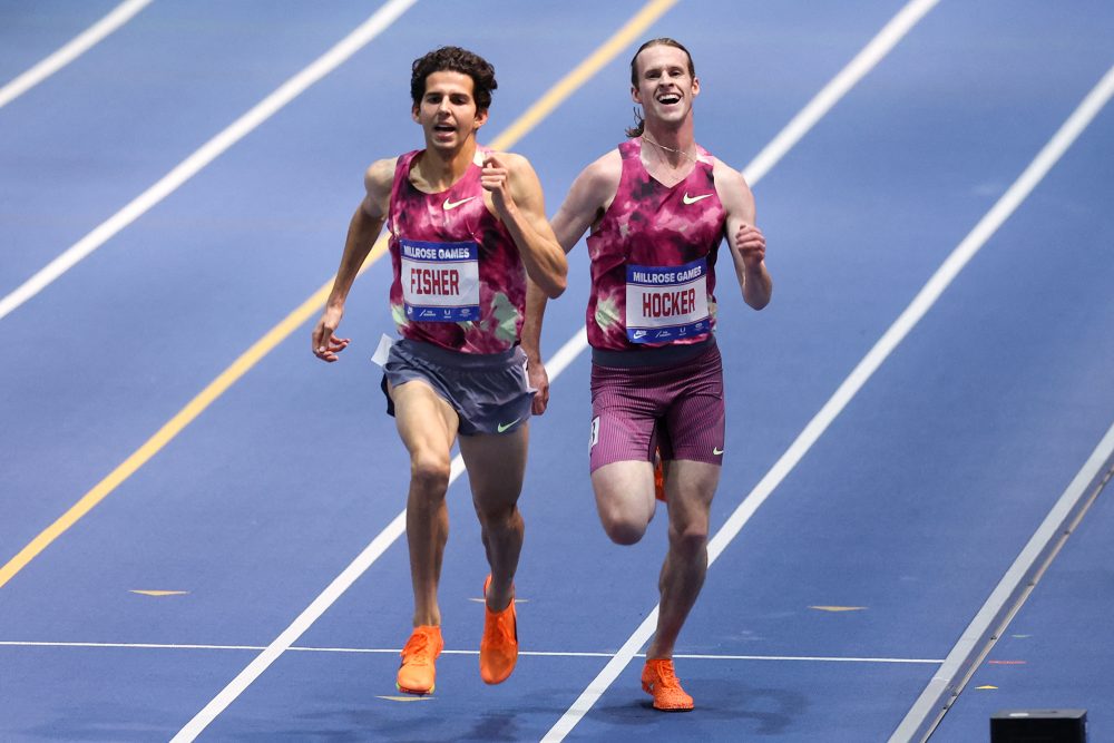 Grant Fisher beim 3.000-Meter-Lauf in New York City am 8. Februar