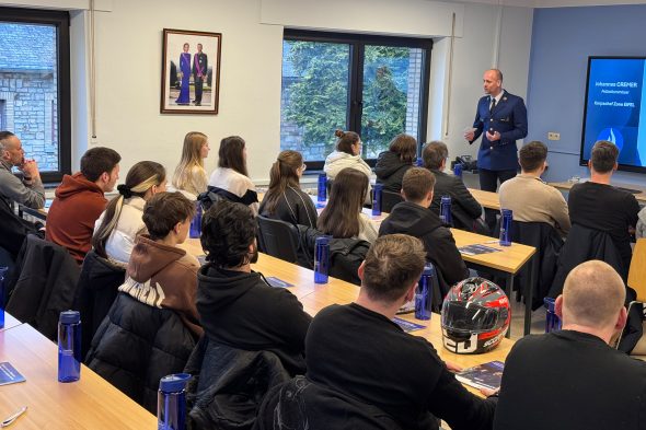 Korpschef Johannes Cremer beim Jobday der Polizei in St. Vith