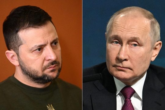Bildkombo mit Wolodymyr Selenskyj und Wladimir Putin