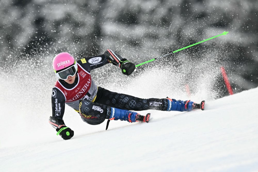 Sam Maes beim zweiten Durchgang im Riesenslalom