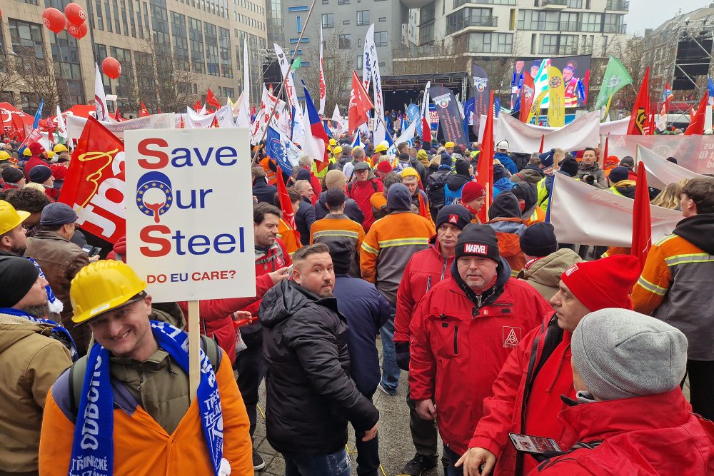 Demonstration der Metall-Industrie in Brüssel