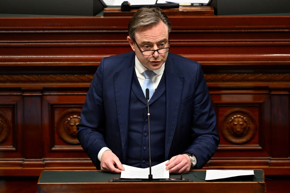 Premier Bart De Wever bei seiner Regierungserklärung in der Kammer