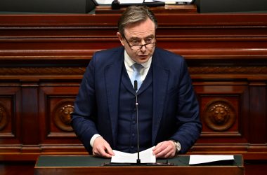 Premier Bart De Wever bei seiner Regierungserklärung in der Kammer