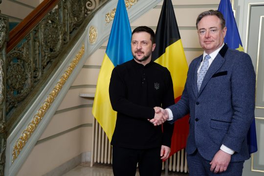 Premierminister De Wever und der ukrainische Präsident Selenskyj in Brüssel