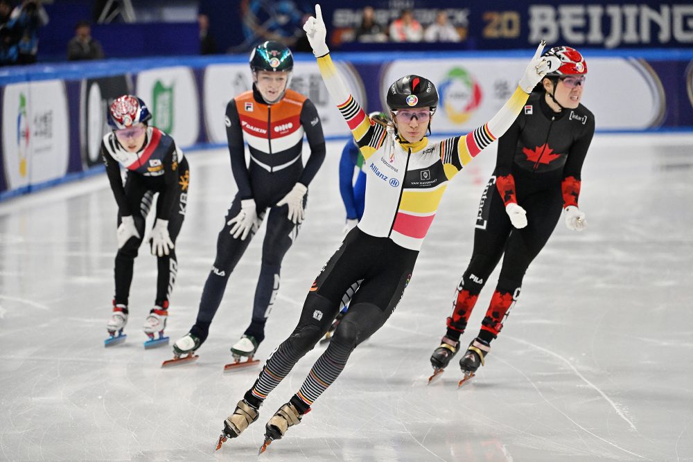 Hanne Desmet bei der Shorttrack-Weltmeisterschaft in Peking