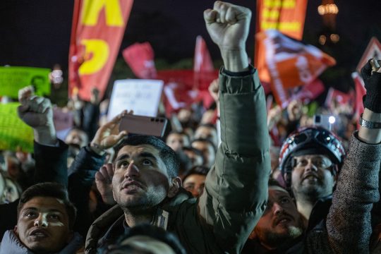 Demonstration in Istanbul gegen die Festnahme von Istanbuls Bürgermeister Imamoglu