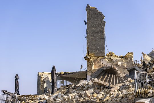 Dieses Foto zeigt die Stelle, an der der Wilhelmina-Aussichtsturm in Valkenburg einstürzte
