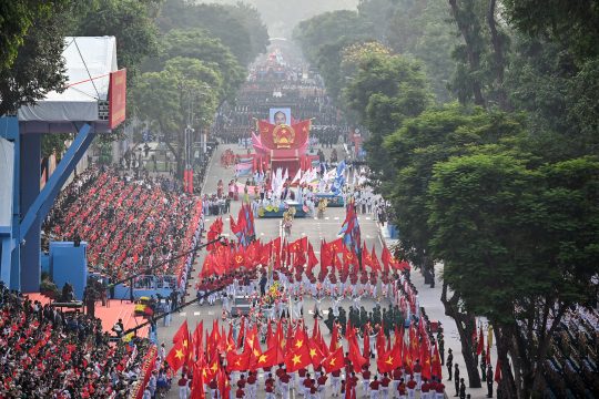 Parade in Ho Chi Minh Stadt zum Ende des Vietnamkriegs vor 50 Jahren