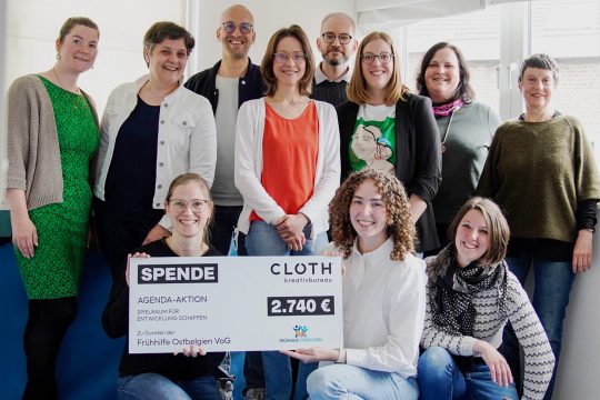 Scheckübergabe an die Frühhilfe Ostbelgien