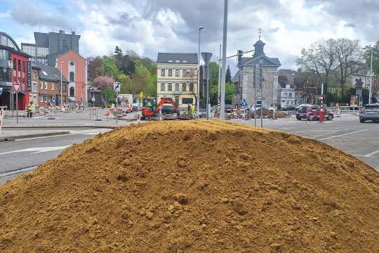 Straßenbauarbeiten am Werthplatz in Eupen