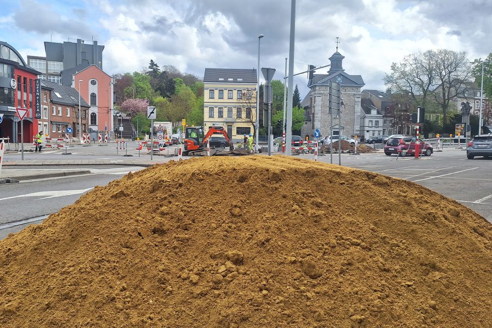 Straßenbauarbeiten am Werthplatz in Eupen