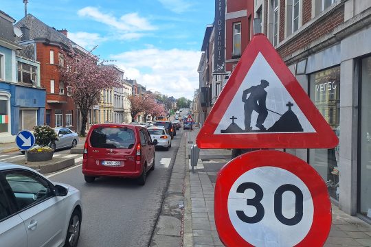 Straßenbauarbeiten in Eupen