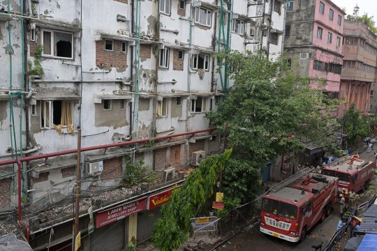 Hotelbrand im indischen Kolkata