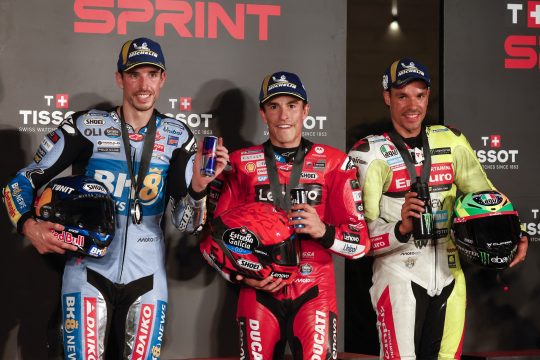 Sprint-Treppchen: Alex Marquez, Marc Marquez und Franco Morbidelli