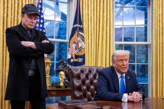 Elon Musk im Oval Office mit US-Präsident Trump