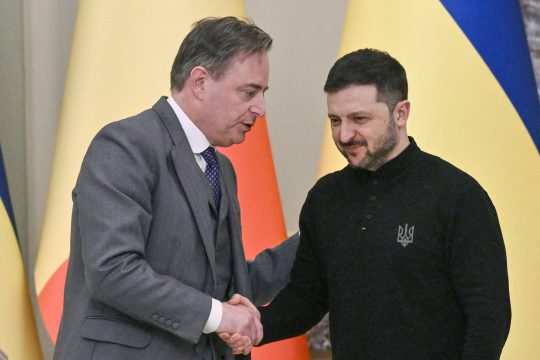 Premier Bart De Wever und der ukrainische Präsident Wolodymyr Selenskyj in Kiew