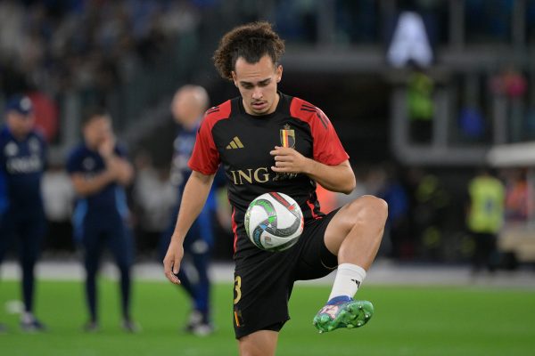 Arthur Theate beim Spiel der UEFA Nations League Italien - Belgien im Oktober 2021