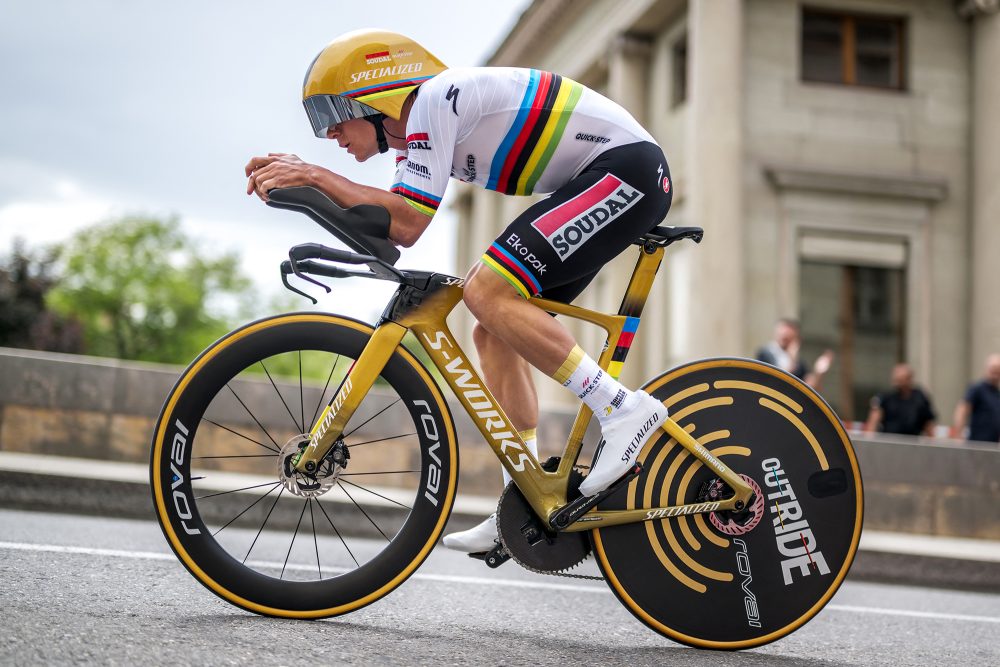 Remco Evenepoel beim Zeitfahren in Genf