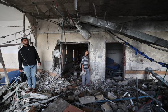 Zerstörtes Krankenhaus in Chan Junis (Gaza)