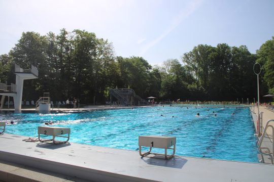 Das Becken des Freibads Hangeweiher