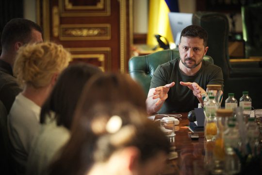 Treffen von Präsident Selenskyj mit Journalisten in Kiew