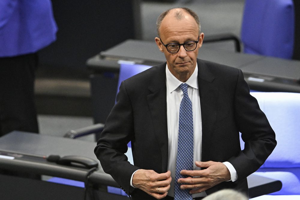 Friedrich Merz am Dienstag im Bundestag