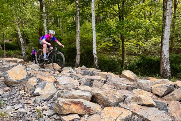 Training auf dem Parcours für das MTB-Wochenende in Eupen